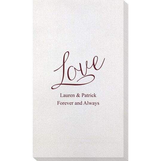 Expressive Script Love Bamboo Luxe Guest Towels